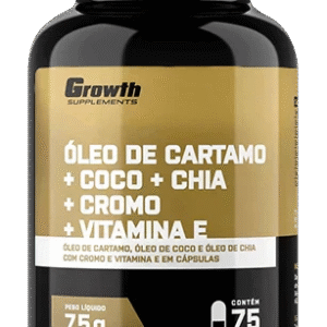 ÓLEO DE CÁRTAMO + COCO + CHIA + CROMO + VIT. E (75 CAPS) - GROWTH SUPPLEMENTS