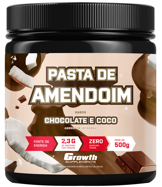 PASTA DE AMENDOIM SABOR CHOCOLATE E COCO 500G